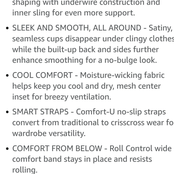 Bali One Smooth U Underwire Bra Full Coverage Smoothing Tshirt Bra NWT 44D - Picture 5 of 8